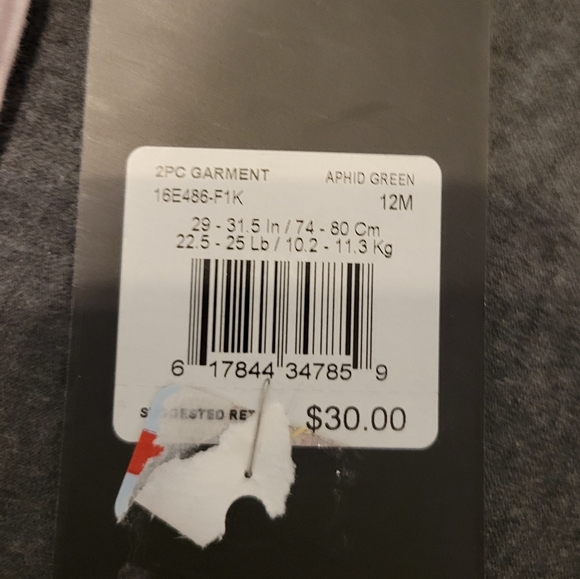 Infant girl short set, Nike, size 12 months, pink and green, new with tags - Picture 4 of 6